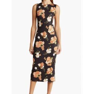 We Wore What Women's Black/Floral Muscle Tank Midi Dress Size XS Fairy Grunge